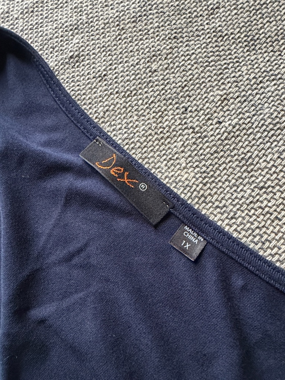 Dex Navy and Cream Paisley Medallion Tie-Hem Blouse - Picture 2 of 4